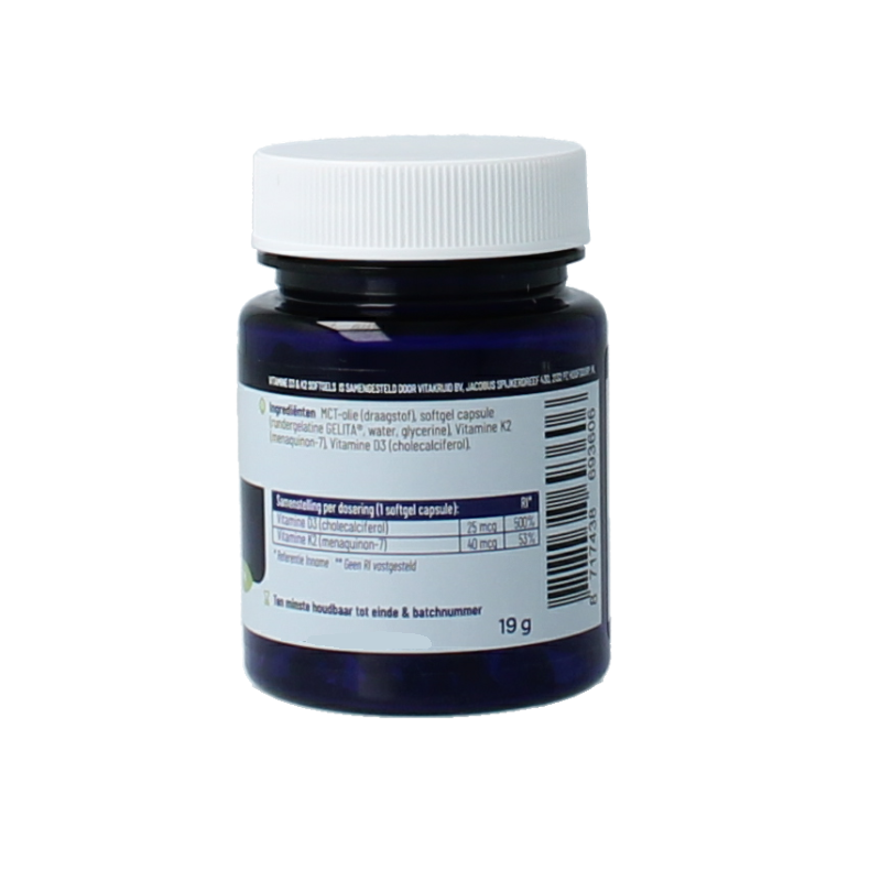Vitakruid Vitamine D3 & K2 in MCT-olie voor verhoogde opname 90 Softgels