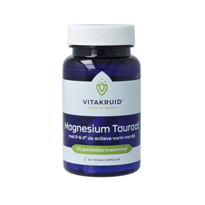 Vitakruid Magnesium Tauraat met vitamine B6 (P-5-P) 30.00 Vegetarische capsules