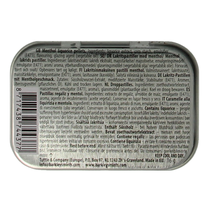 Barkleys Liquorice pellets menthol 16 Gram
