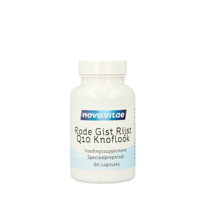 Nova Vitae Rode gist rijst+ Q10 + knoflook 60 Vegetarische capsules
