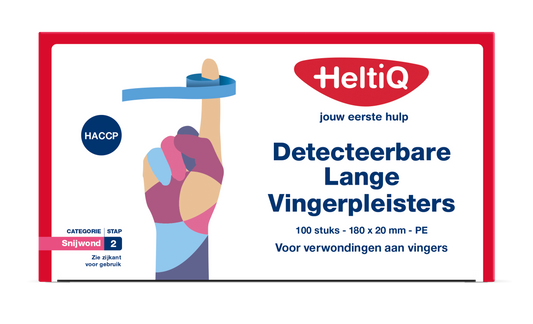 Heltiq Detect vingerpleister lang PE 180 x 20mm 100 Stuks