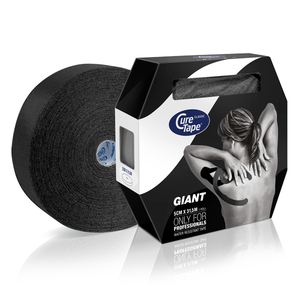 Cure Tape Kinesiotape giant zwart 5cm x 31.5m 1 Stuks