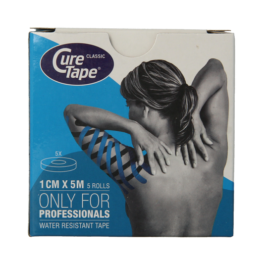 Cure Tape Kinesiotape blauw 1cm x 5m 5 Stuks