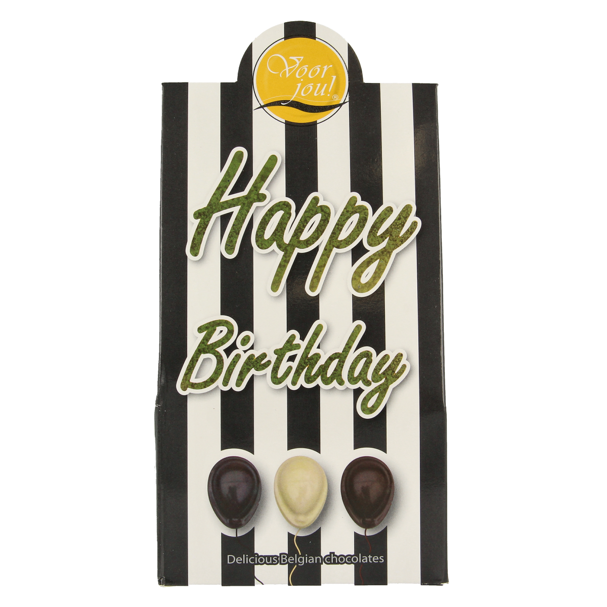 Voor Jou! Cadeau doos black & white happy birthday 100.00 Gram