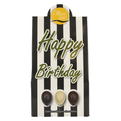 Voor Jou! Cadeau doos black & white happy birthday 100.00 Gram