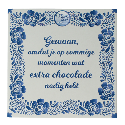 Voor Jou! Wensreep Delftsblauw gewoon omdat 75.00 Gram