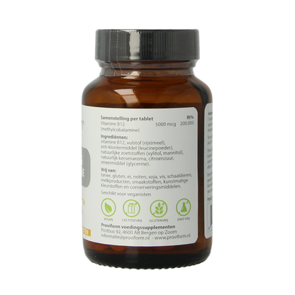 Proviform Vitamine B12 5000mcg methylcobalamine 120 Zuigtabletten