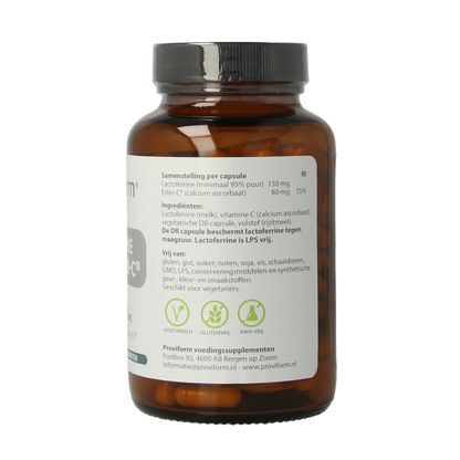 Proviform Lactoferrine puur 150mg + ester C 180 Vegetarische capsules