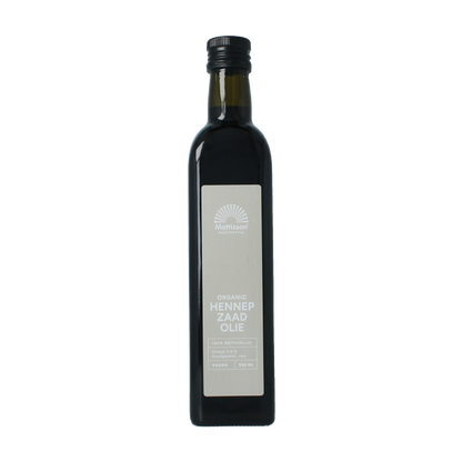 Mattisson Hennepzaadolie raw koudgeperst bio 500 Milliliter