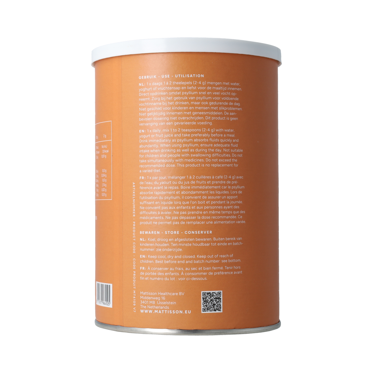 Mattisson Psyllium vezels bio 250.00 Gram