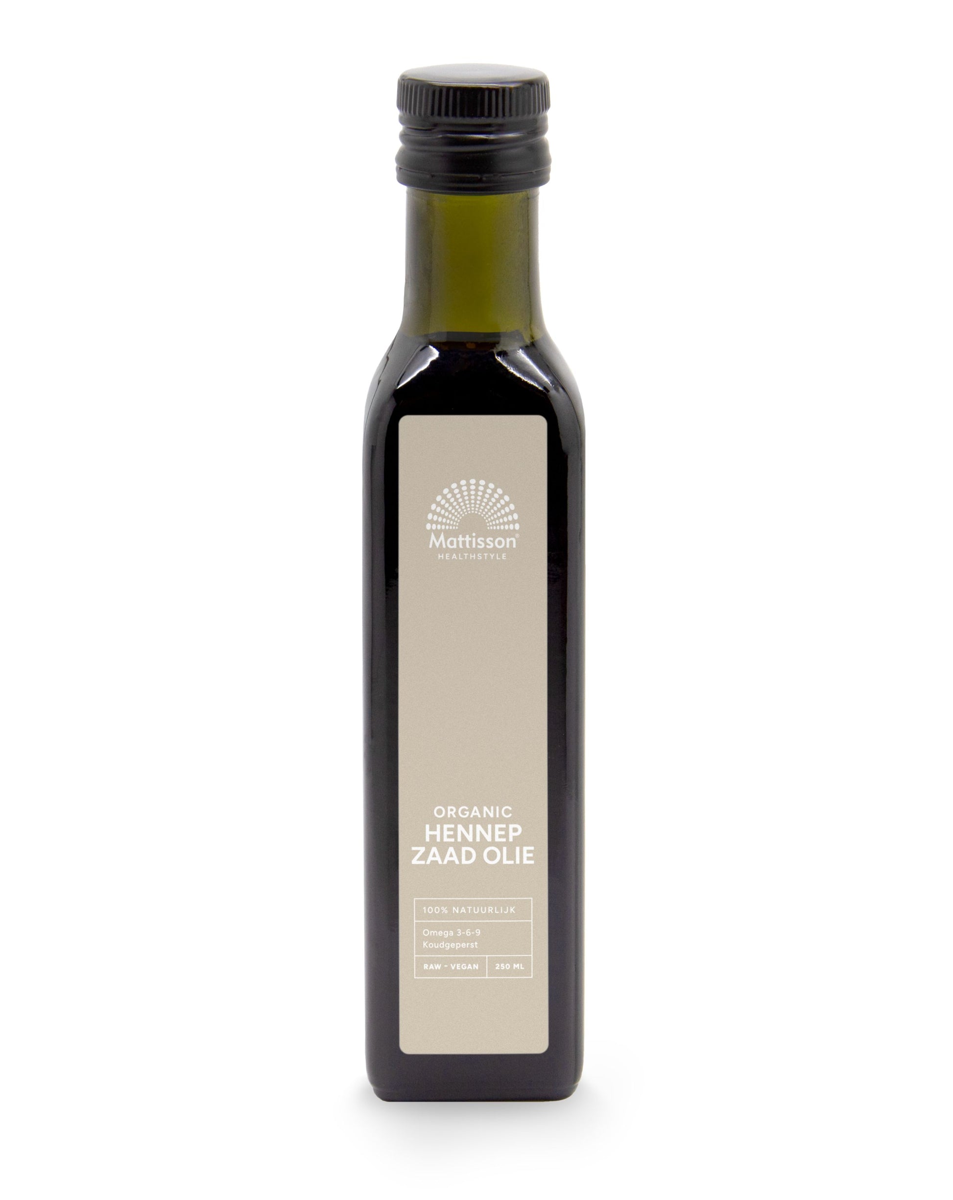 Mattisson Hennepzaadolie raw koudgeperst bio 250 Milliliter