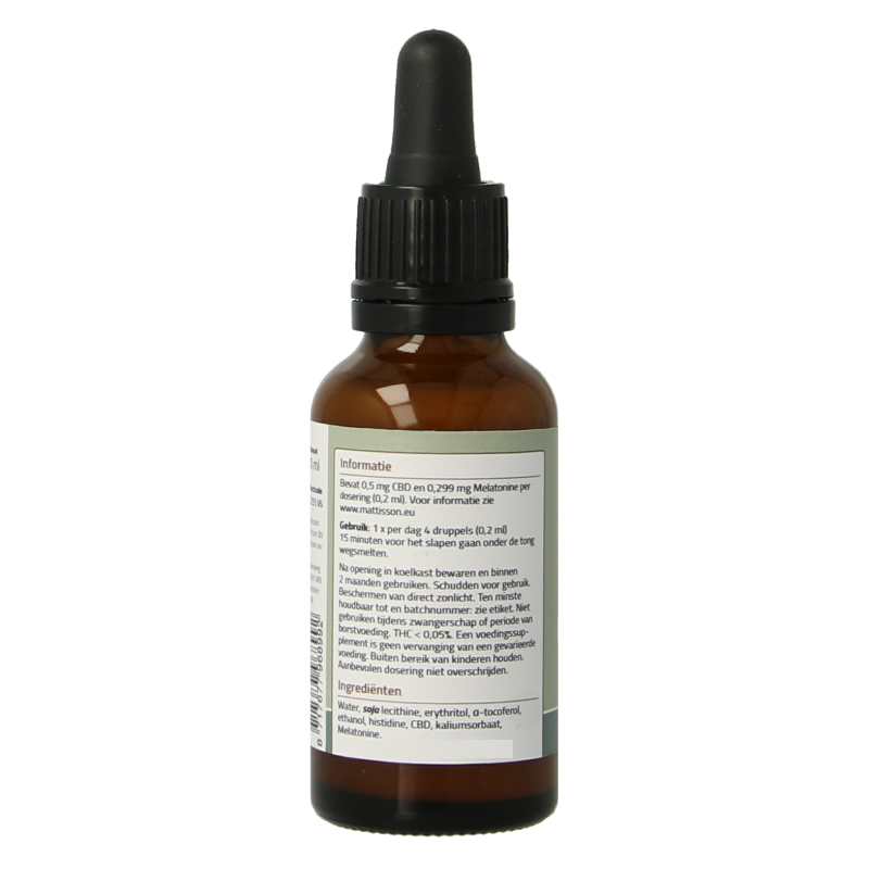 Mattisson Vegan liposomaal CBD 0.5mg & melatonine 0.29mg 30 Milliliter