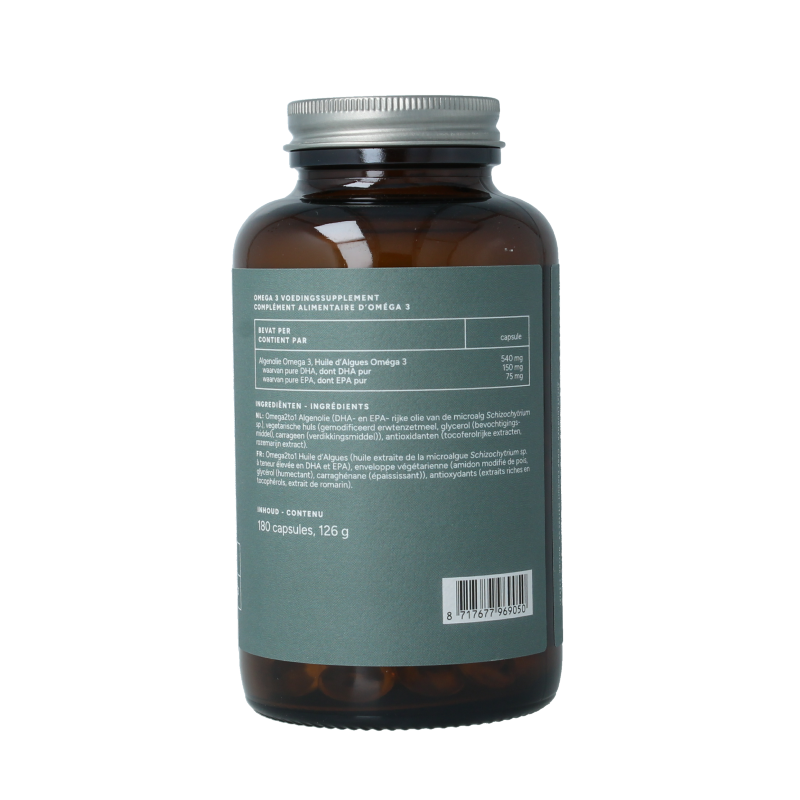 Mattisson Vegan omega 3 algenolie DHA 150mg EPA 75mg 180 Vegetarische capsules