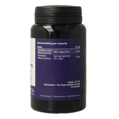 CellCare Mucuna pruriens 500mg (25% L-dopa) 60 Capsules