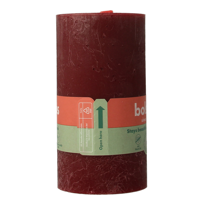 Bolsius Rustiekkaars shine 130/68 velvet red 1.00 Stuks