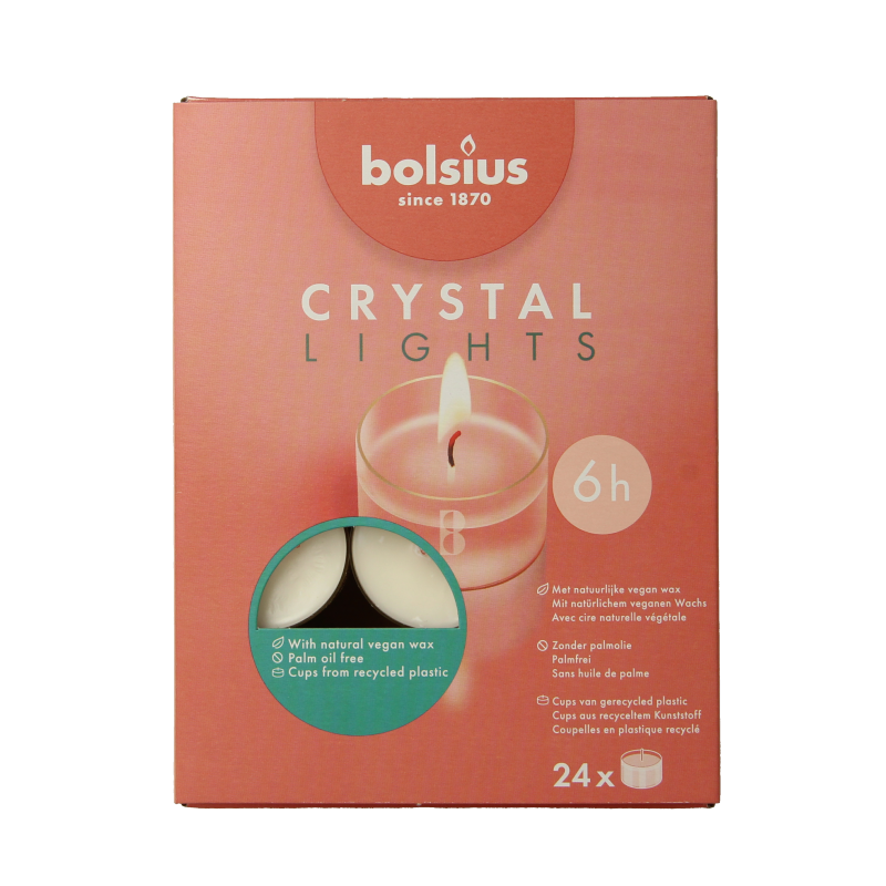 Bolsius Crystal Lights 6 uur doos 24 Stuks