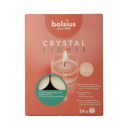 Bolsius Crystal Lights 6 uur doos 24 Stuks