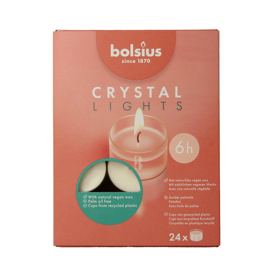 Bolsius Crystal Lights 6 uur doos 24 Stuks