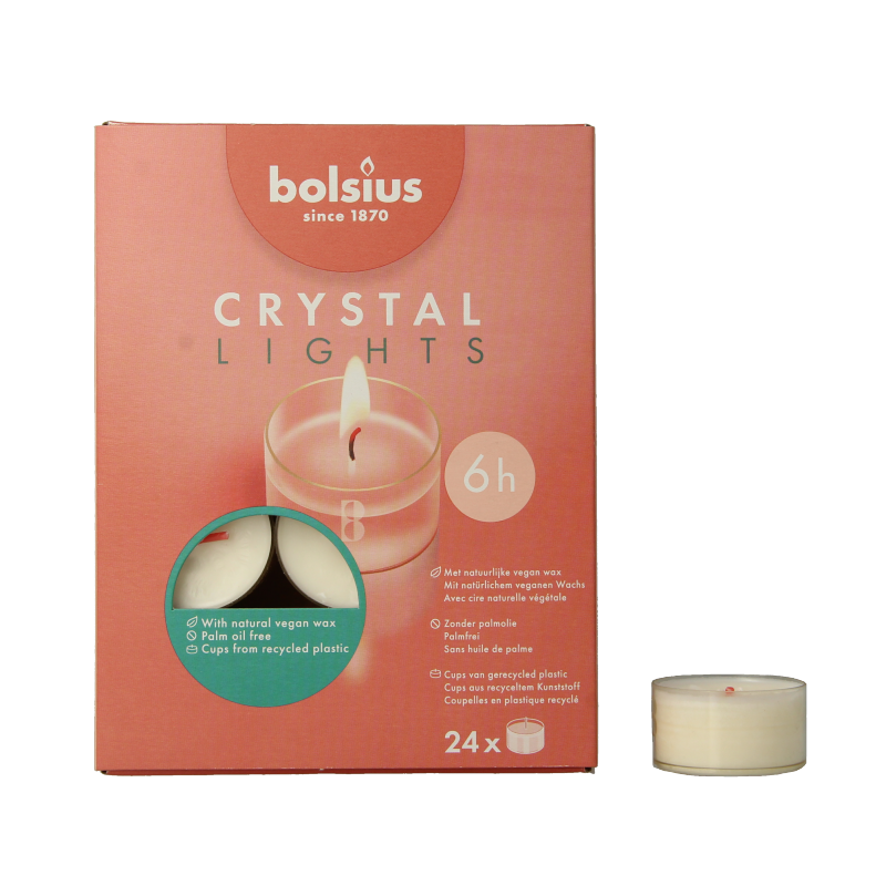 Bolsius Crystal Lights 6 uur doos 24 Stuks