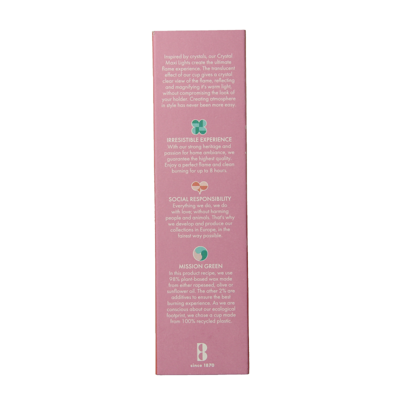 Bolsius Crystal maxi lights 8 uur doos 12 Stuks