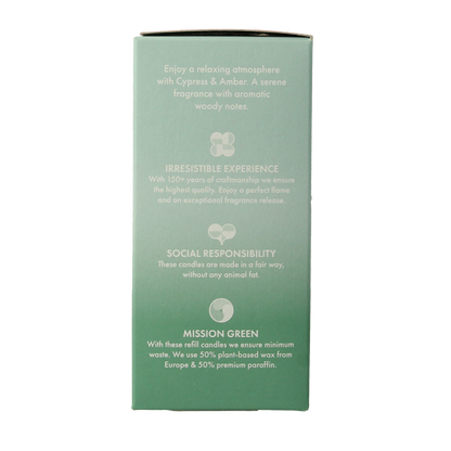 Bolsius Clean Light navulling cypress / Amber 2 Stuks