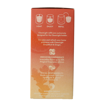 Bolsius Clean Light navulling 2 pack Grapefruit / Ginger 212 Gram