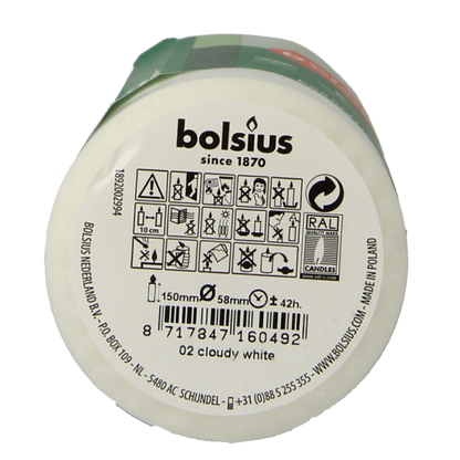 Bolsius Stompkaars 150/58 cloudy white 1 Stuks