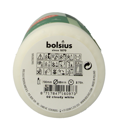 Bolsius Stompkaars 200/68 cloudy white 1 Stuks
