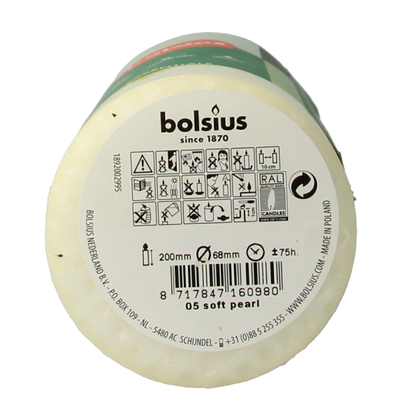 Bolsius Stompkaars 200/68 soft pearl 1 Stuks