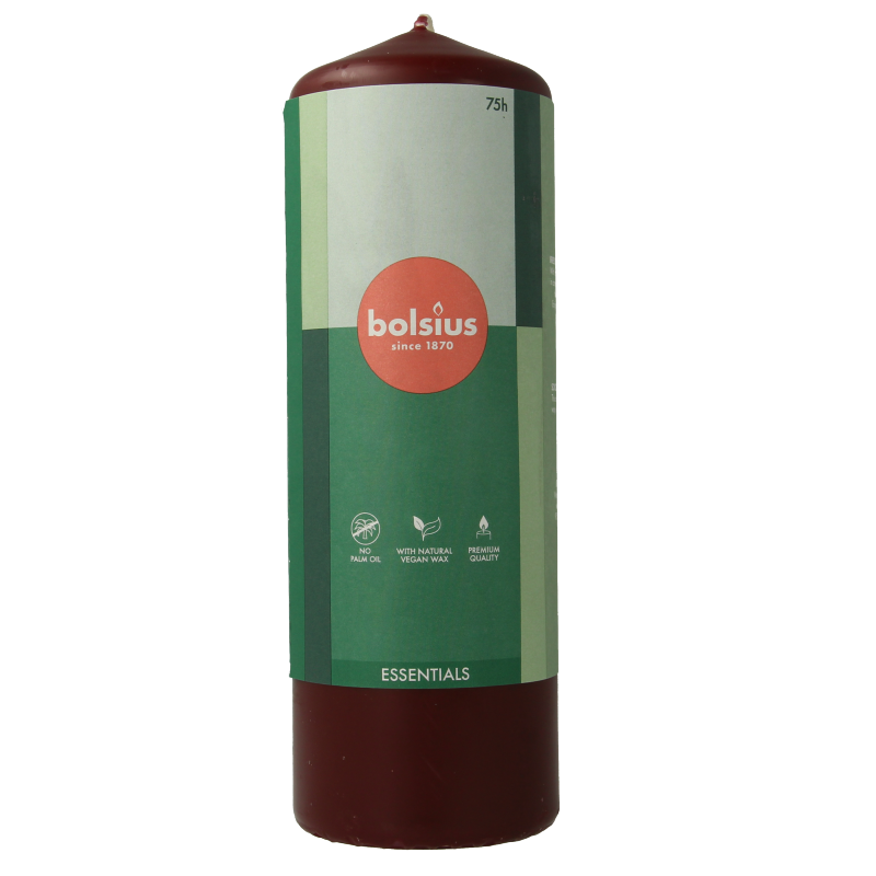 Bolsius Stompkaars 200/68 velvet red 1 Stuks
