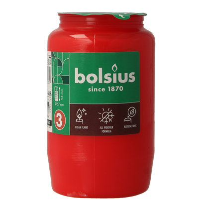 Bolsius Herdenkingslicht nr 3 rood 1 Stuks