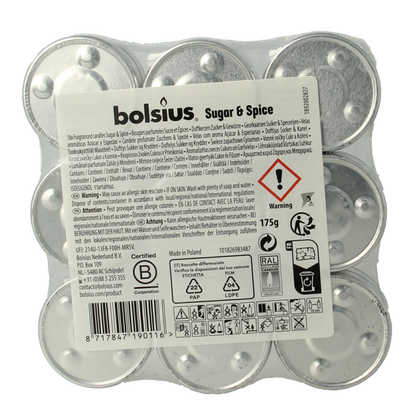 Bolsius Geurtheelicht multi colour brick 18 sugar & spice 18 Stuks