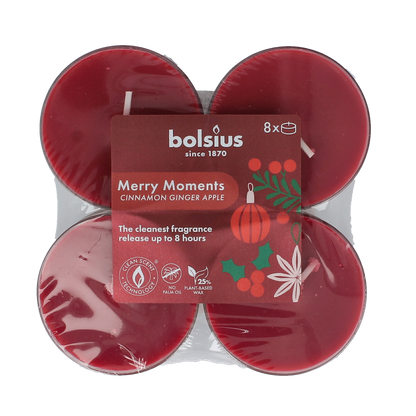 Bolsius Maxlicht merry moments cinnamon ginger 8.00 Stuks