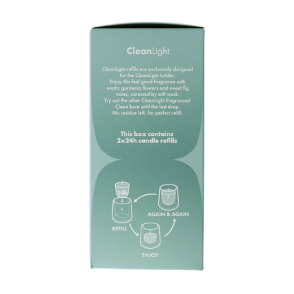 Bolsius Clean light gardenia & fig navul 2 Stuks
