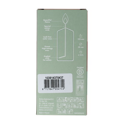 Bolsius Stompkaars 120/58 golden orange 1 Stuks
