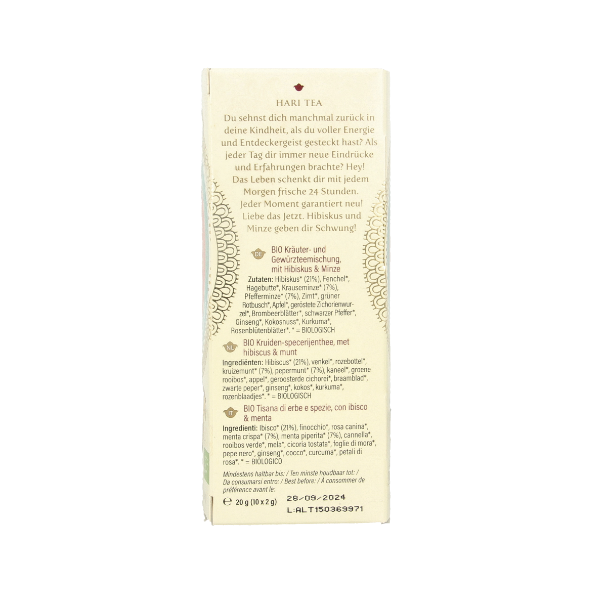 Hari Tea Hibiscus & mint new sensation bio 10.00 Stuks