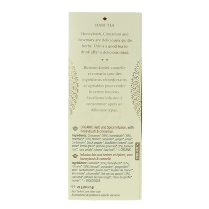 Hari Tea Honeyrush cinnamon rosemary lightness bio 10.00 Stuks