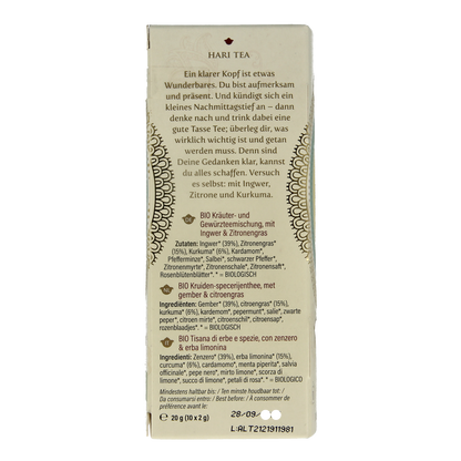 Hari Tea Ginger lemon & tumeric mindscape ginger bio 10.00 Stuks