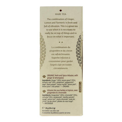 Hari Tea Ginger lemon & tumeric mindscape ginger bio 10 Stuks