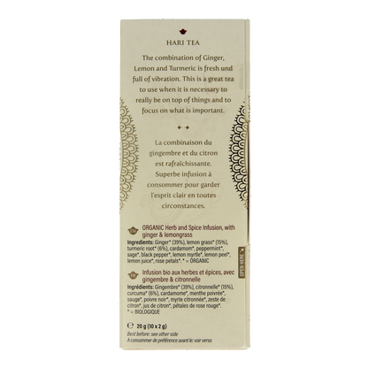 Hari Tea Ginger lemon & tumeric mindscape ginger bio 10.00 Stuks