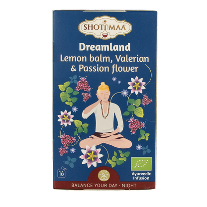 Shoti Maa Dreamland lemon balm, valerian & pass flower bio 16 Zakjes