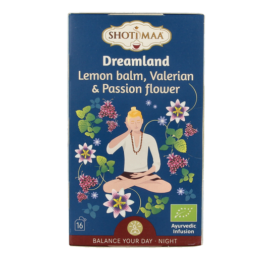 Shoti Maa Dreamland lemon balm, valerian & pass flower bio 16 Zakjes
