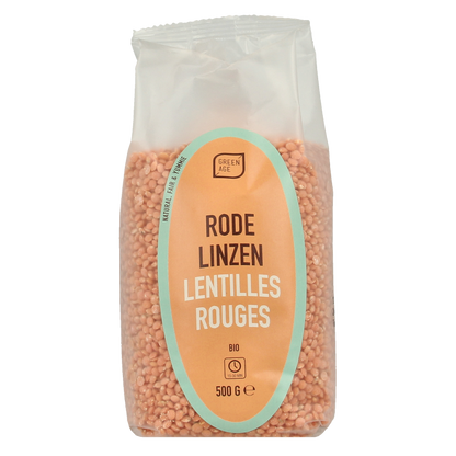 Greenage Rode linzen bio 500 Gram