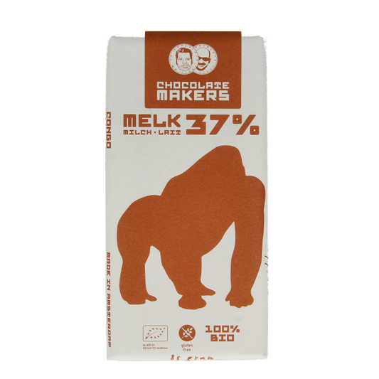 Chocolatemakers Gorilla melk 37% bio 80 Gram