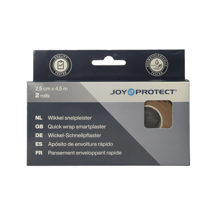 Joy2protect Snelpleisters huidskleur 2.5cm x 4.5m 2 Rol