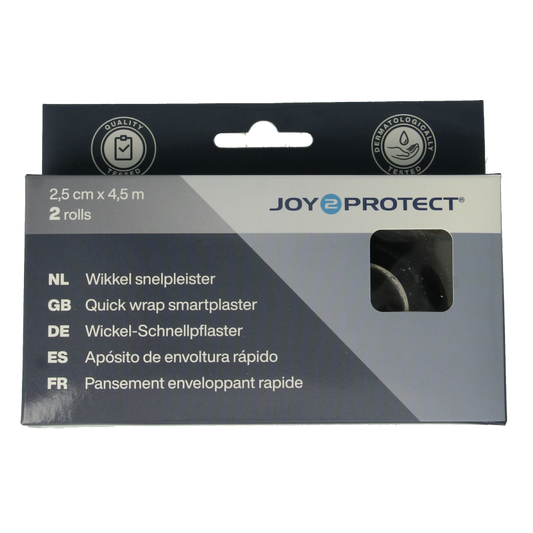 Joy2protect Wikkel snelpleister 2.5 cm x 4.5 m 2 Rol