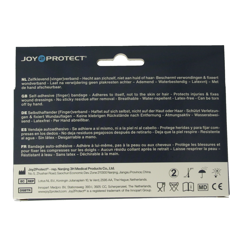 Joy2protect Wikkel snelpleister 2.5 cm x 4.5 m 2 Rol