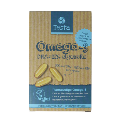 Testa Omega 3 algenolie 300mg DHA + 150mg EPA vegan 45.00 Softgels