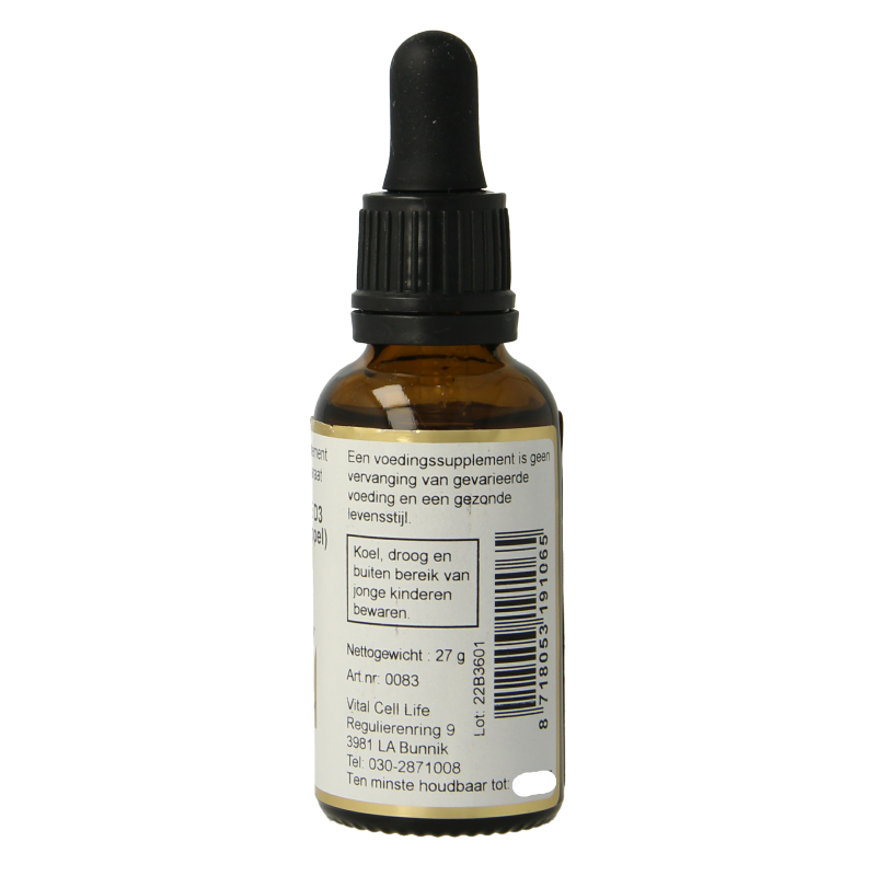 Vital Cell Life Vitamine D3 25mcg druppels 30 Milliliter