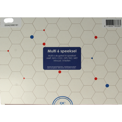 Testjezelf.nu Multidrugtest 6 speeksel kit  4.00 Stuks